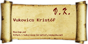 Vukovics Kristóf névjegykártya
