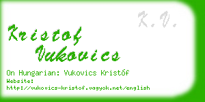kristof vukovics business card
